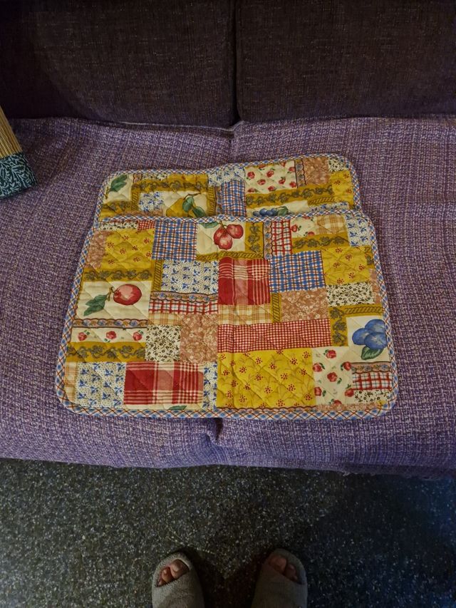 Manteles individuales de bambú y tela