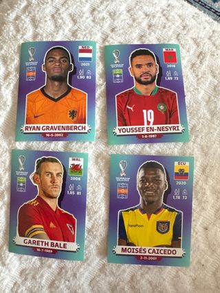Cromos Fútbol Qatar 2022: Bale, Caicedo, En-Nesyri