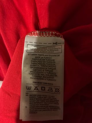 Camiseta Adidas Roja Logo Grande
