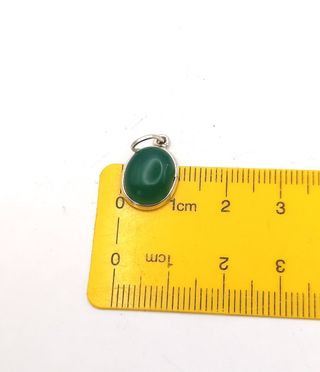 Pequeño Collar de Ónix Verde, Plata