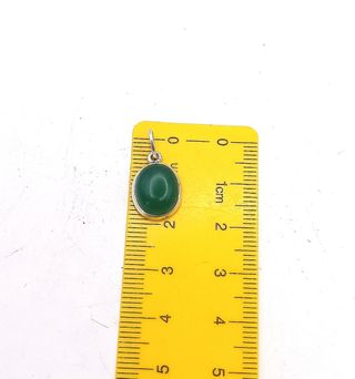 Pequeño Collar de Ónix Verde, Plata