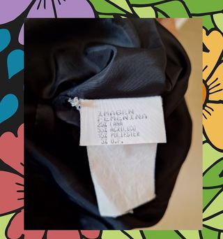 Abrigo largo negro lana Talla 48 4XL mujer