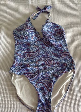 Bañador mujer estampado paisley azul