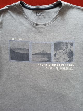 Camiseta LSN gris talla M