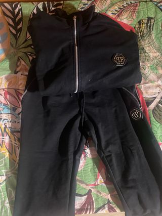 Tuta Philipp Plein nera e rossa