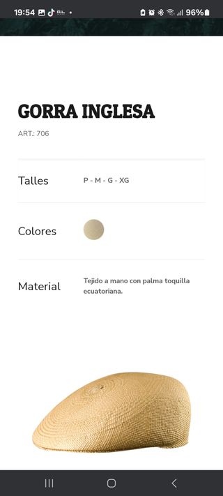 Gorra Inglesa Tejida a mano Beige