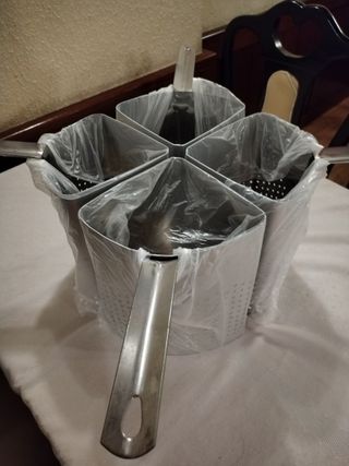 4 Coladores de pasta Hostelería Acero Inoxidable