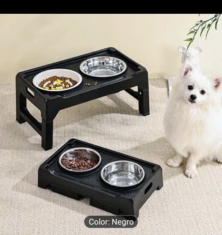 Comedero para mascotas negro