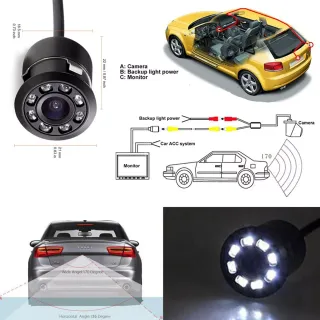 Telecamera retromarcia auto 8 LED