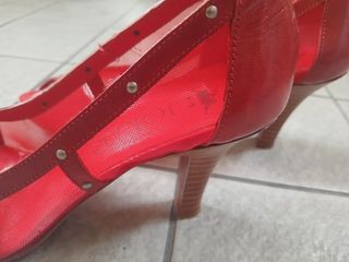 Scarpe rosse JOKER peep toe con borchie