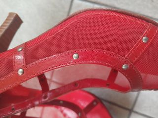 Scarpe rosse JOKER peep toe con borchie