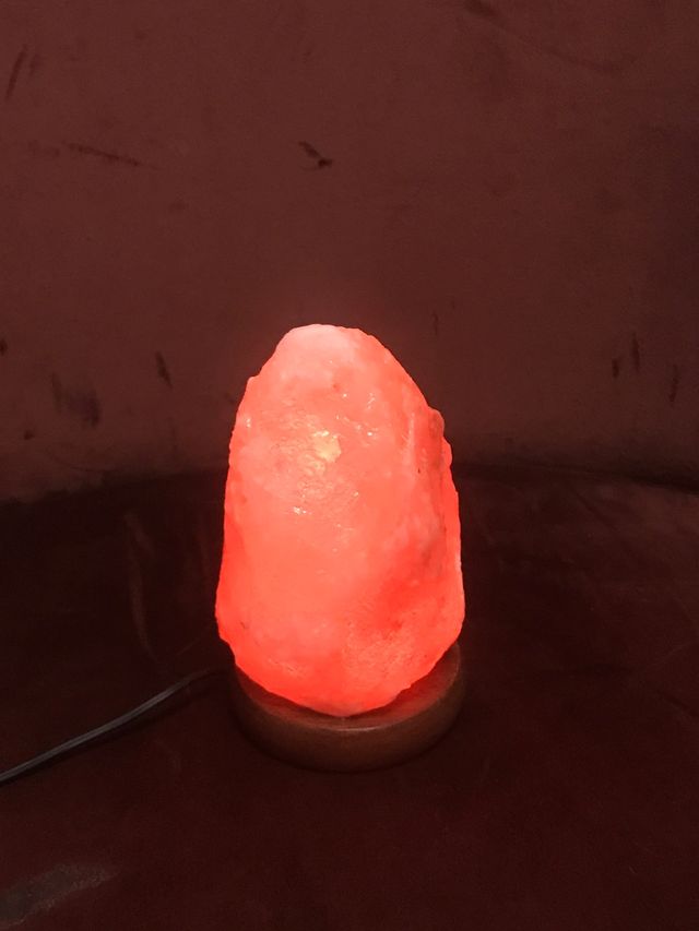 Lampada di sale naturale rosa e arancione