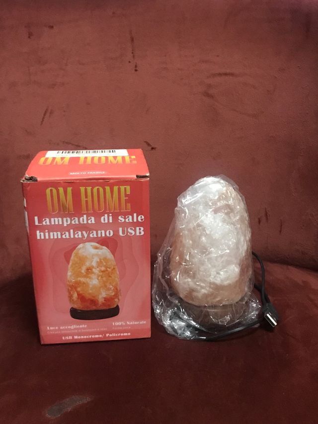 Lampada di sale naturale rosa e arancione