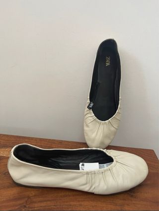Bailarinas Piel frunces Zara 37