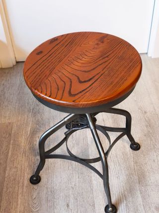 Taburete Industrial Madera y Metal