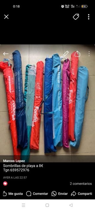 Sombrillas de playa 1.80m
