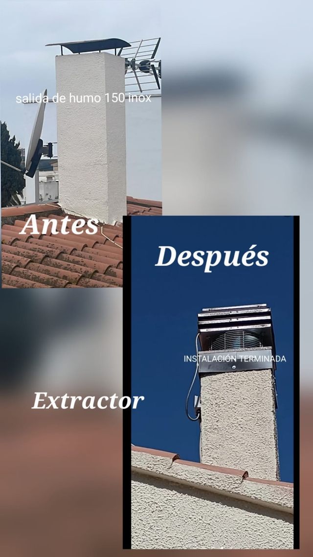 Instalación de extractor chimenea 