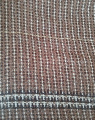 Sciarpa in lana marrone e bianca