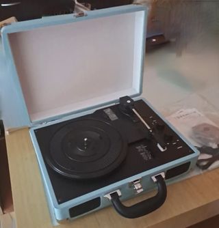 Tocadiscos Maleta Azul y Negro
