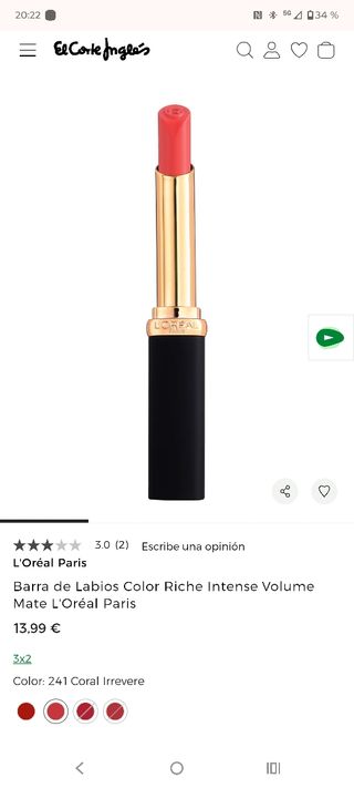 Labial L'Oréal Puro Power 241 Coral