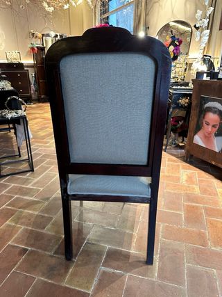 Silla antigua tapizada madera y tela