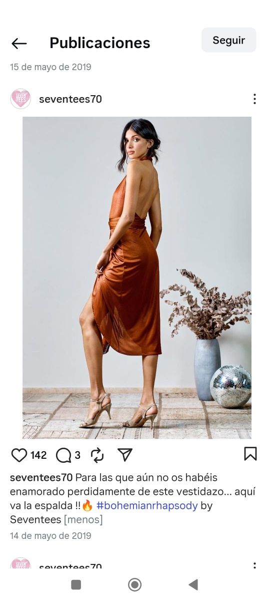 Vestido de fiesta marrón