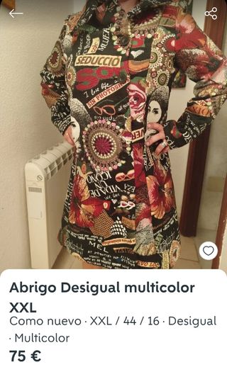 ABRIGO DESIGUAL TALLA M MULTICOLOR