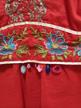 Blusa Flamenca Bordada Roja