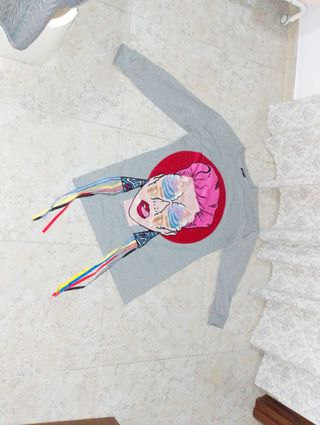 Camiseta larga mujer con estampado