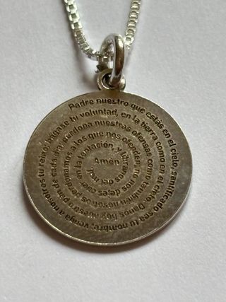 Collar Plata Ley Medalla Jesús Padre Nuestro