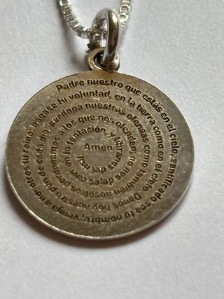 Collar Plata Ley Medalla Jesús Padre Nuestro