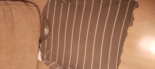 Camiseta Pull and Bear rayas marrones talla M