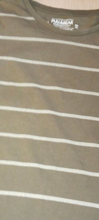 Camiseta Pull and Bear rayas marrones talla M