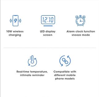 Reloj Despertador con Cargador Inalámbrico