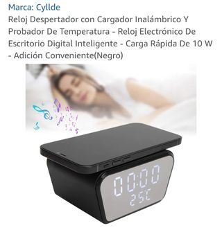 Reloj Despertador con Cargador Inalámbrico
