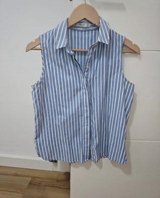 Blusa Mango Rayas Azul Talla M