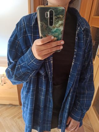Camisa cuadros vintage azul