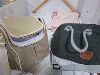 Porta alimentos Tigex y bolso verde