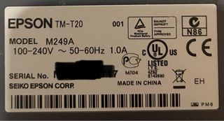 Impresora Térmica Epson TM-T20