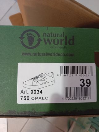 Zapatillas Natural World Mujer Talla 39 Verde Agua
