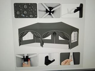 CARPA PLEGABLE 6x3 GRIS NUEVA CON PAREDES