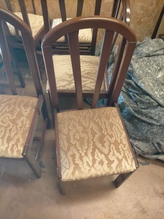 6 Sillas Comedor Madera Tapizadas