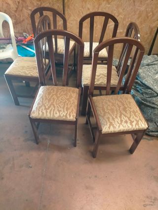 6 Sillas Comedor Madera Tapizadas