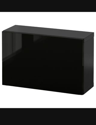 Módulo IKEA Besta negro con puerta brillante