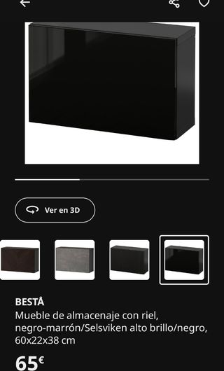 Módulo IKEA Besta negro con puerta brillante
