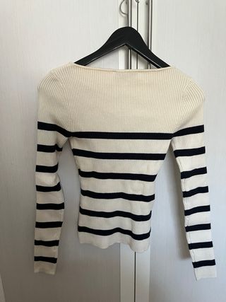 Camiseta Zara Rayas Blancas y Negras