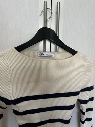 Camiseta Zara Rayas Blancas y Negras
