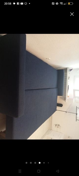 Sofá-cama azul 3 cuerpos