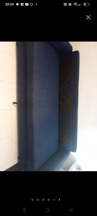 Sofá-cama azul 3 cuerpos