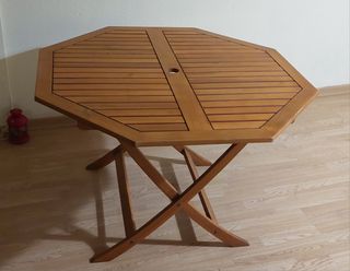 Mesa Teka Octogonal Plegable Exterior Madera